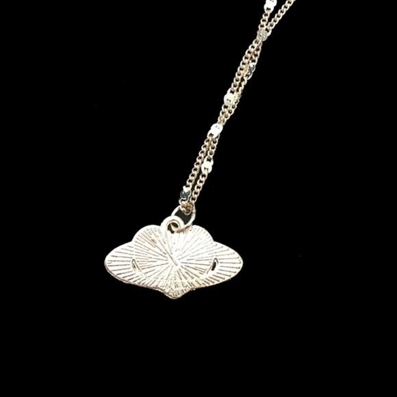 HAND Crafted Necklace Gold Plate Sequin Chain Angel Heart and Halo Angelic - Picture 5 of 9